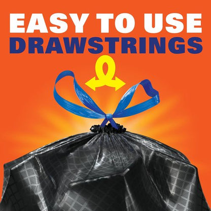 Hefty Ultra Strong Trash Bags - 13 Gallon Black Kitchen Bags with Break-Resistant Drawstring | Odor Control, 110 Count