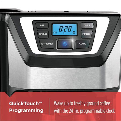 BLACK+DECKER 12-Cup Coffeemaker - Mill and Brew Functionality in Sleek Black Finish