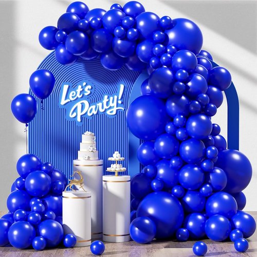 Awenztech Royal Blue Balloon Arch Kit - 120 Pcs of Latex Balloons in 5-18 Inch Sizes for Parties & Events