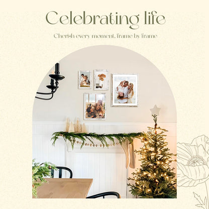 TWING 8x10 Rustic Picture Frames Set of 6 Distressed White Composite Wood Farmhouse Photo Collage Frame For Wall Decor Gallery Wall Frame Set Mounting or Table display, Ideal Valentine Gifts for