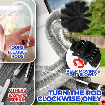 Holikme Dryer Vent Cleaner Kit - 30ft Cleaning Brush & Lint Vacuum Attachment | Blue