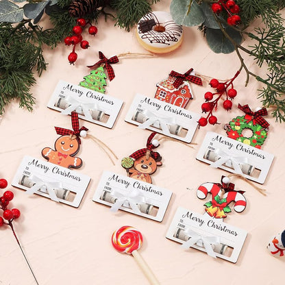 6 Pcs Wooden Christmas Money Holder Ornaments – Reindeer & Snowman Gift Wallets (Variation: 6+Bright Style)