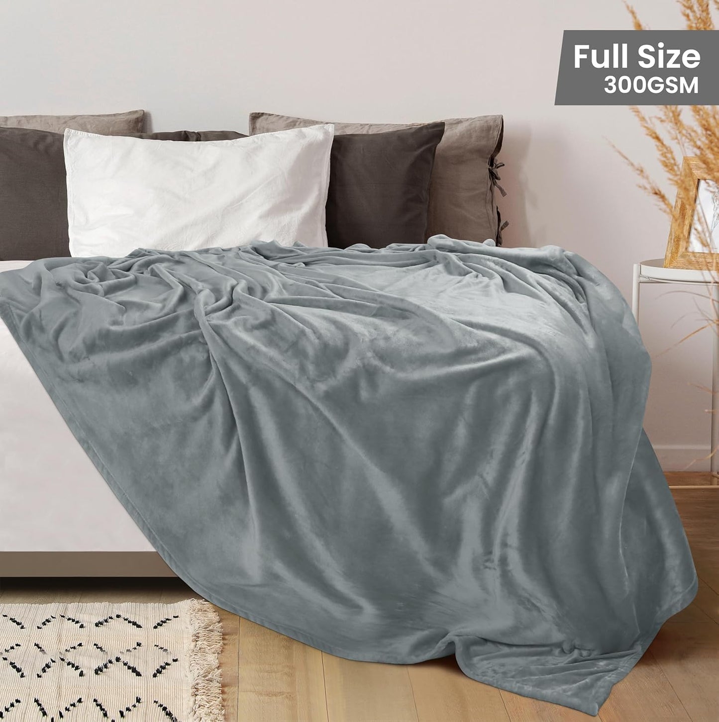 Utopia Bedding Fleece Blanket - Luxury Soft Microfiber in Ash Grey | Full Size 90x84 Inch