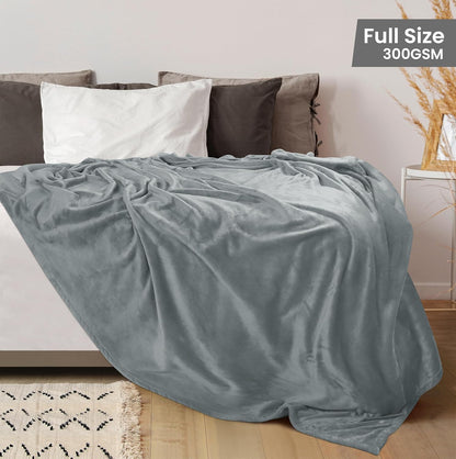 Utopia Bedding Fleece Blanket - Luxury Soft Microfiber in Ash Grey | Full Size 90x84 Inch