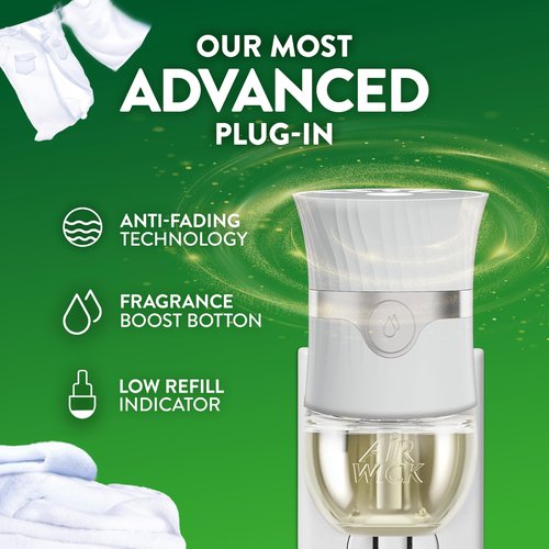 Air Wick Plug in Scented Oil Refill, 10ct, Fresh Linen, Air Freshener, Essential Oils, Eco Friendly Pack