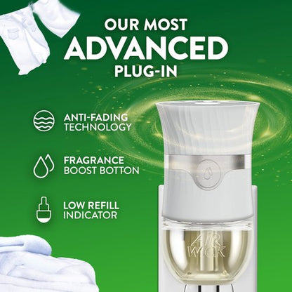 Air Wick Plug in Scented Oil Refill, 10ct, Fresh Linen, Air Freshener, Essential Oils, Eco Friendly Pack