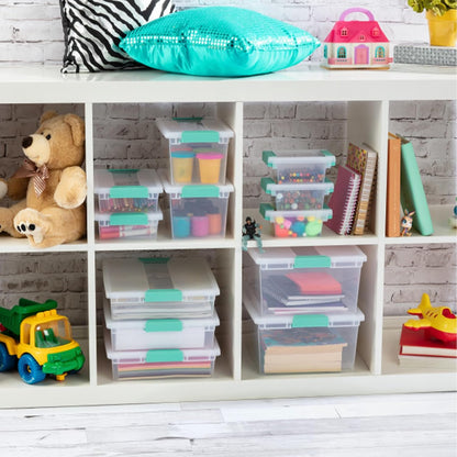 Sterilite Clip Box - Stackable Small Storage Bin with Latching Lid for Office & Crafts | Clear, 1-Pack