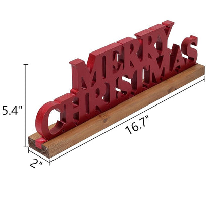 Rustic 16 Inch Merry Christmas Sign - Handmade Wooden Home Decor