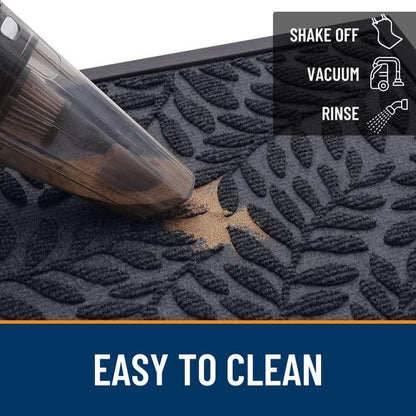 OLANLY Door Mat Indoor Outdoor Entrance, 29.5x17, Waterproof All-Weather All-Season Doormat, Sturdy Natural Rubber, Stain and Fade Resistant, Low Profile, Easy Clean Patio Entryway Mat, Medium Grey