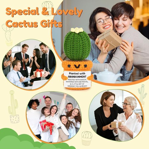 Farewell Gifts for Coworker Women Men Funny Leaving Going Away Goodbye Gifts for Coworker Work Bestie Friend Boss Nurse Teacher Retirement Moving Away Promotion Birthday Abandonment Cactus Decroration