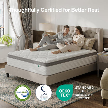 Novilla Queen Mattress - 12 Inch Hybrid Comfort Foam & Innerspring Pillow Top | Pressure Relief & Soft Support