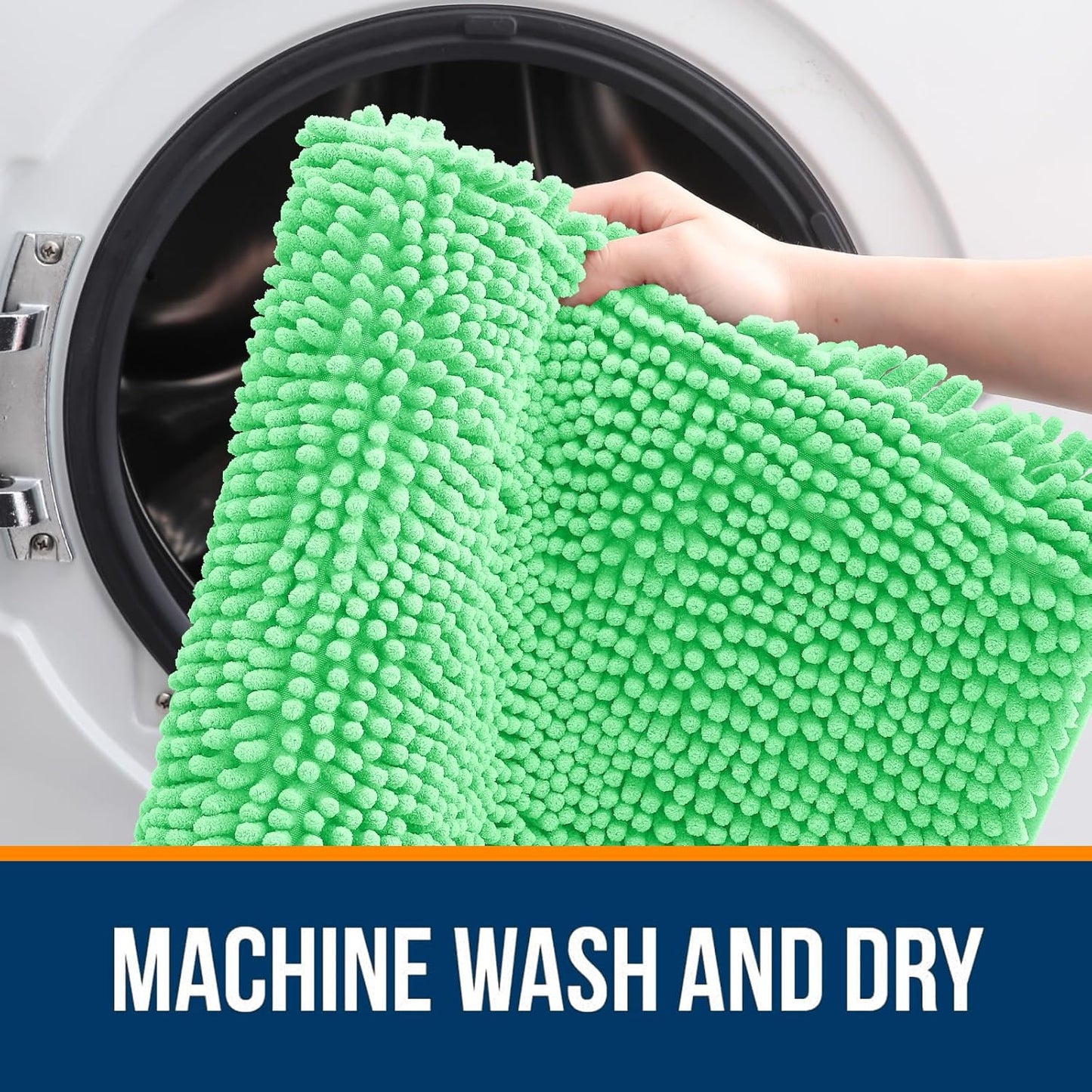 OLANLY Bathroom Rugs - Extra Soft Absorbent Chenille Mats | Quick-Dry, Machine Washable, 44x24 Mint Green
