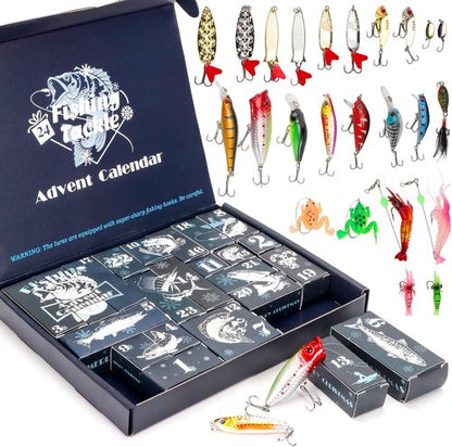 Fishing Advent Calendar 2026 - 24 Days of Fishing Gifts for Men | Tackle & Lures Countdown Set