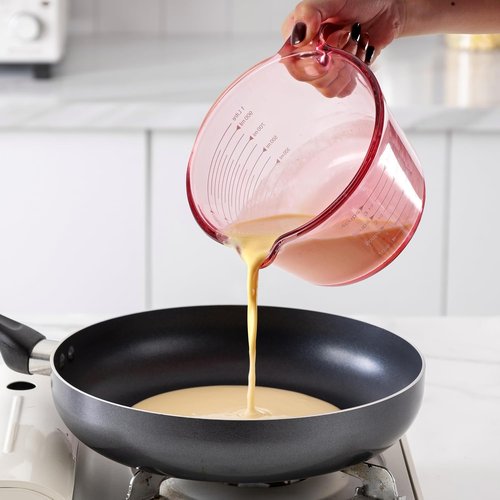 COOK WITH COLOR Glass Measuring Cups - Perfect for Cooking & Baking | Stylish Purple Design