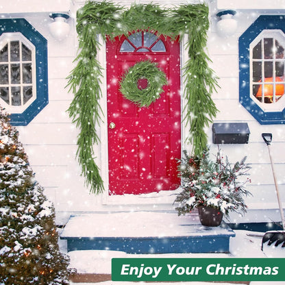 Norfolk Pine Garland - 9 Ft Realistic Faux Pine for Christmas Decor | Perfect for Mantle & Table