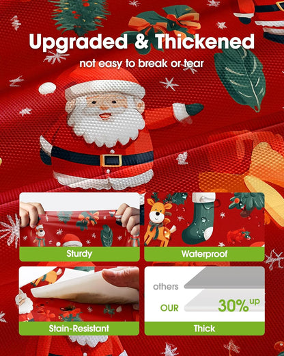 Pureegg Disposable Tablecloths - 10 Pack, 54 x 108 Inch, Sturdy & Leakproof for Christmas Parties - Red
