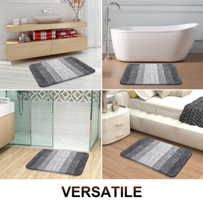 OLANLY Bathroom Runner Rugs 44x24, Extra Soft Absorbent Microfiber Bath Rugs, Rubber Backing, Quick Dry, Machine Washable Bath Mats for Bathroom Floor, Tub and Shower, Home Decor Accessories, Grey