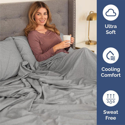Queen Size 4-Piece Sheet Set | Skiennix Comfy Breathable Cooling Bed Sheets - Soft, Wrinkle-Free Grey