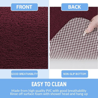 Hargiis Non-Slip Bathtub Mat, Anti Slip Shower Mat, Fast Drying Bathtub Mats, Foot Scrubber Mat, Anti Slip Mat for Tub, Floor, Bathroom, Kitchen, Home, Hotel (Wine Red 24"×16")