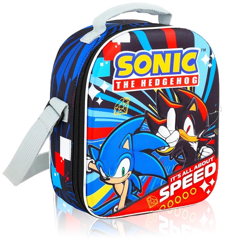 Sonic the Hedgehog Backpack & Lunch Box Set for Boys – 16in Insulated Lunch Bag