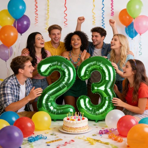 40-Inch Dark Green Number 19 Balloon | Foil Birthday Decoration for Men & Women
