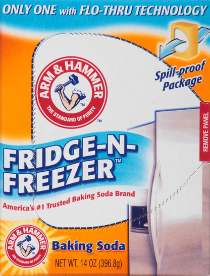 Arm & Hammer Baking Soda Odor Absorber - Fridge & Freezer Freshness | 14 oz, Pack of 12