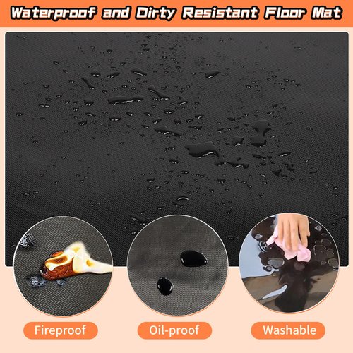 Hearth Rugs Fireproof, Fireplace Rug, Fireplace Mat, Fireplace Rugs Fire Resistant, 48" x28”, Heated Floor Mat for Outdoor BBQ Grills, Fire Pits, Smokers, Woodstoves