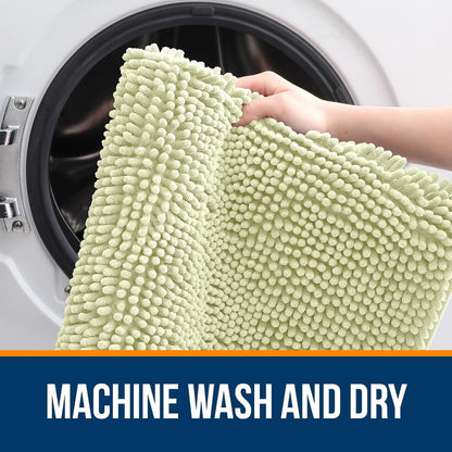OLANLY Bath Rugs - Extra Soft Chenille | Quick-Dry, Machine Washable, 24x16, Vanilla Color