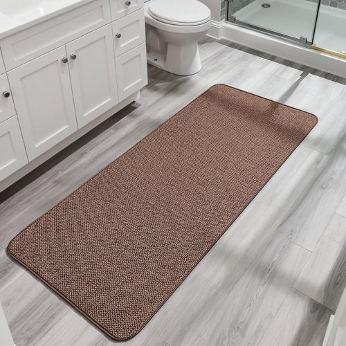 Bosap Bath Mat,Ultra Thin Bathroom Runner Rugs,Large Bath Mats for Bathroom,Quick Dry,Non-Slip,Machine Washable,Low Pile,Bath Rug,Shower Outside,Sink,Home Decor Accessories.Brown,3'x5'(36x60inch)