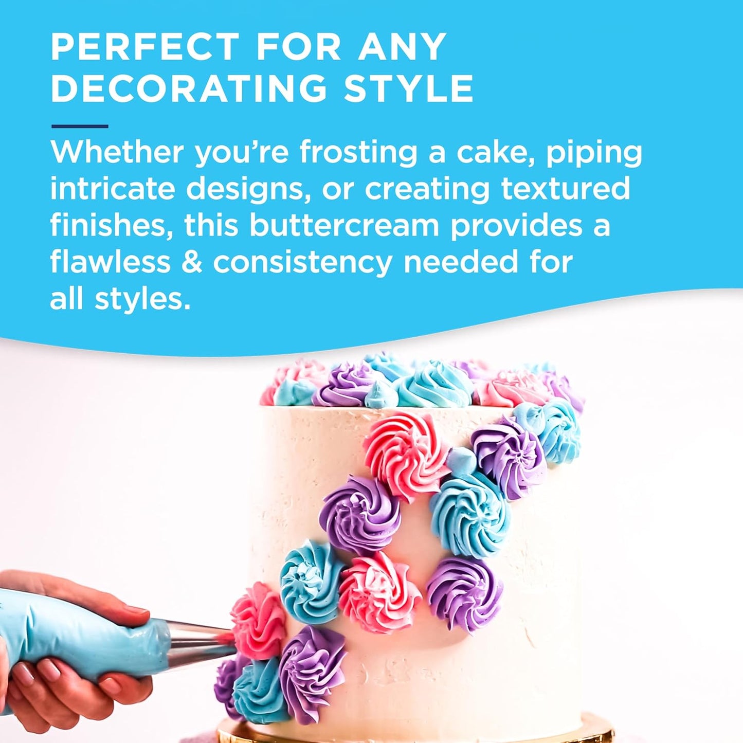 Satin Ice White Buttercream Frosting - 3 lb Pail | Perfect for Cakes and Desserts