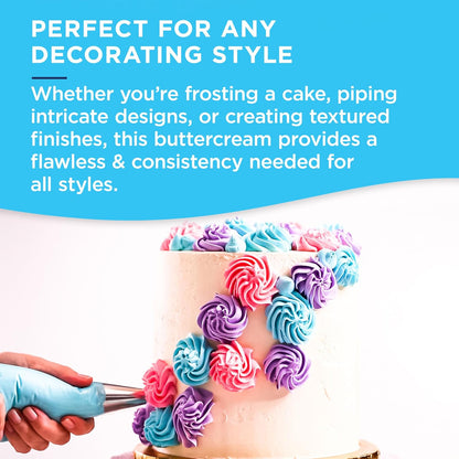 Satin Ice White Buttercream Frosting - 3 lb Pail | Perfect for Cakes and Desserts