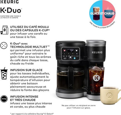 Keurig K-Duo Coffee Maker - Single Serve K-Cup Pod & Carafe - Sleek Black Design