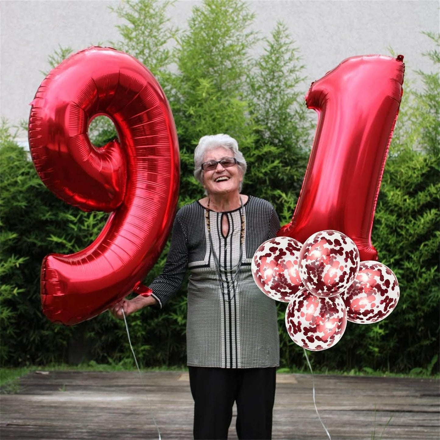 Skiennix 40-Inch Red Number 7 Balloon - Large Self-Inflating Foil Birthday Decoration for Parties