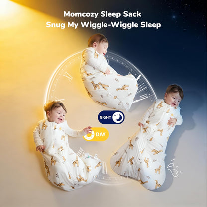 Momcozy Baby Sleep Sack - 1.5 TOG Wearable Blanket with Plush Filling & Two-Way Zipper | Small Giraffe