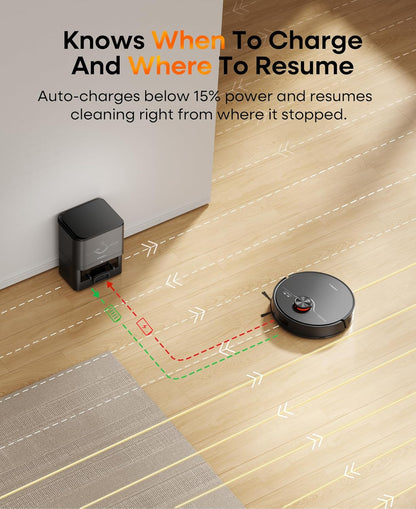 Skiennix Robot Vacuum and Mop Combo - Self-Emptying, 7000Pa Suction, 180 Mins Runtime | Smart Home Mapping