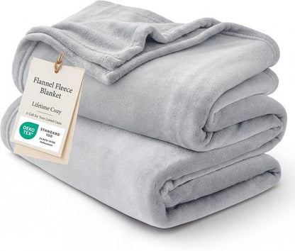 Bedsure GentleSoft Fleece Blanket - Cozy Small Throw for Kids | 43x55 Inches, Light Grey