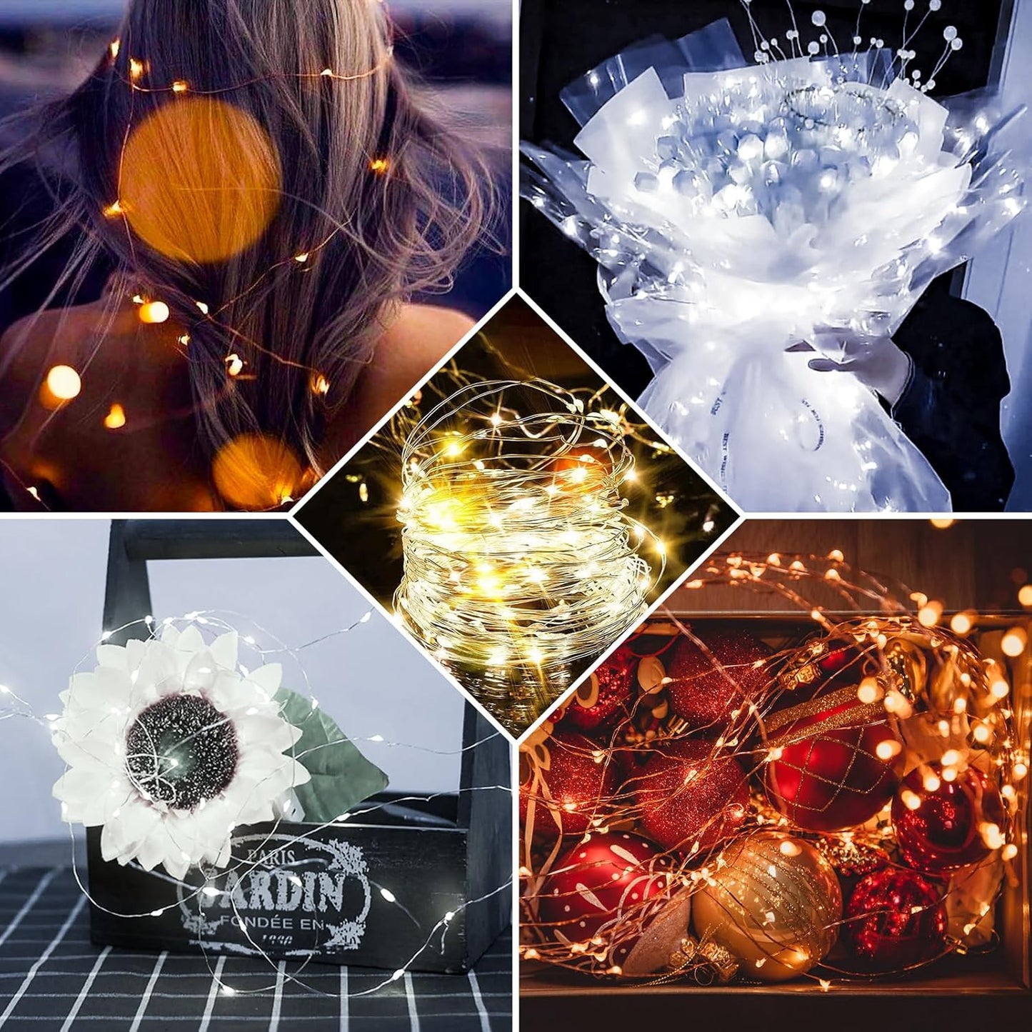 Skiennix 12 Pack Fairy Lights - 7Ft 20 LED Twinkle String Lights | Battery Operated & Waterproof for Weddings & Parties - Warm White & White