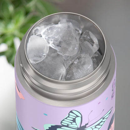 THERMOS FUNTAINER Water Bottle - 12 Ounce Kids Stainless Steel Vacuum Insulated with Straw | Butterfly Frenzy