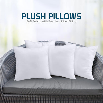 Utopia Bedding Throw Pillows - Set of 4 Fluffy 12x12 Inch Down Alternative Cushions | White for Bed & Sofa