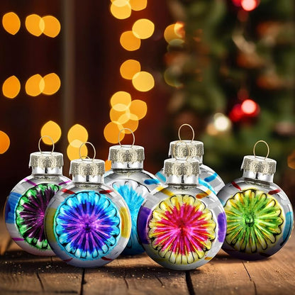 Elegant 9 Pcs 65mm Glass Christmas Ornaments - Retro Hemisphere Multicolor Set