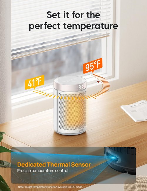 DREO Space Heater, Portable Electric Heaters for Indoor Use with Thermostat and Remote, 2024 Upgraded, Digital Display, 12H Timer, 5 Mode, 1500W PTC Ceramic Fast Safety Heat for Office Bedroom Home