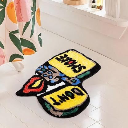 LAKEA Yellow Lighter Flocking Rug - Soft Bedroom Carpet & Bathmat | Aesthetic Home Decor (27.6" x 22.4")