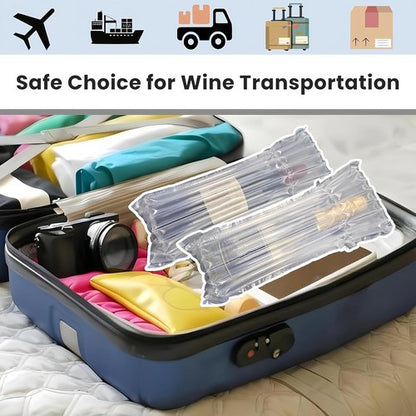 10 Pack 65um Thick Inflatable Bottle Shipping Packaging Alternative to Wine Boxes for Shipping Bottle Shipper Wine Packaging for Air Travel, Liquor Protector for Luggage Bubble Bags with Pump