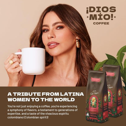 Dios Mio Coffee by Sofia Vergara, Dark Roast, Ground Premium Colombian Coffee, 12 Ounce Bag (Pack of 2)