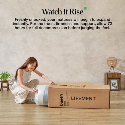 LIFEMENT Twin 6 Inch Graphite Memory Foam Mattress in a Box | Medium Firmness, Temperature Regulating, Fiberglass Free, CertiPUR-US & Oeko-TEX Certified Foam, 75''L x 38''W