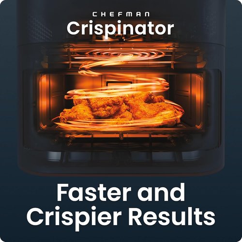 Chefman Crispinator Air Fryer - 6-in-1, 8 Qt Capacity, TurboFry Pro Technology, Nonstick Ceramic Basket