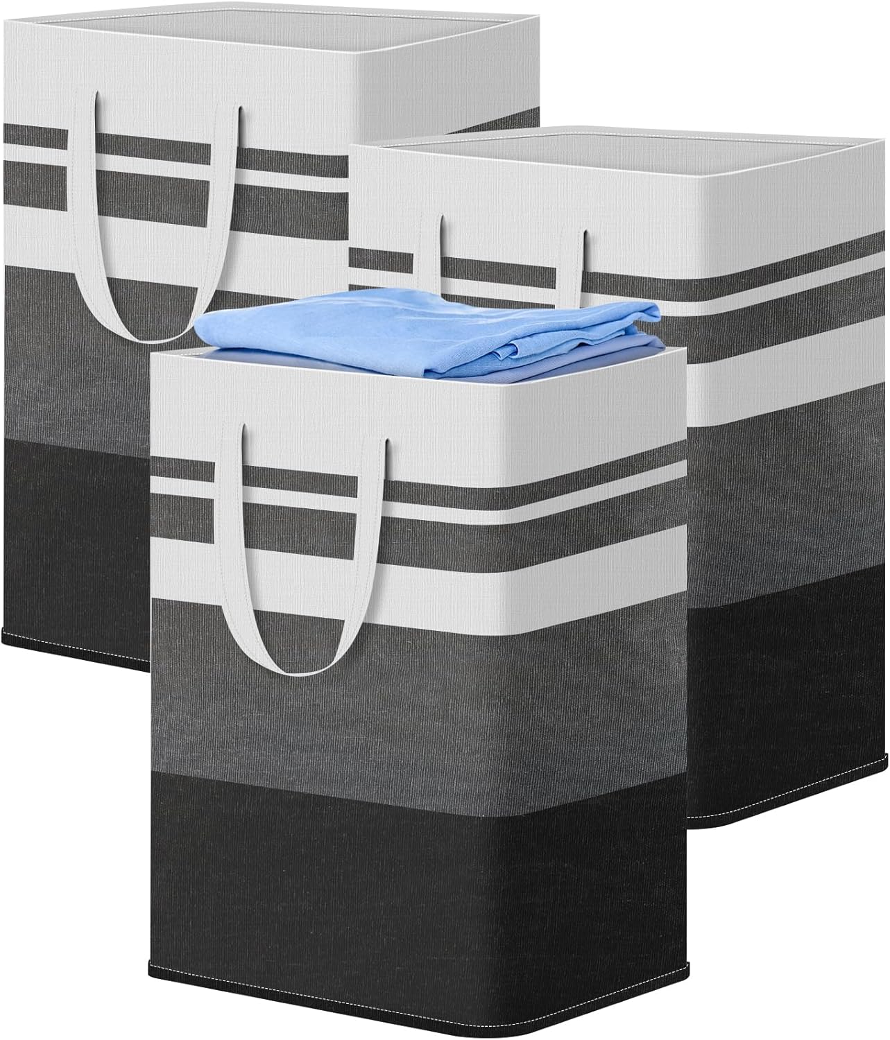 Skiennix Large Laundry Baskets - 75L Collapsible Hamper with Easy Carry Handles | Waterproof & Freestanding for Home or College