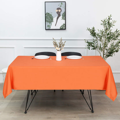 sancua Square Tablecloth - 54 x 54 Inch - Stain and Wrinkle Resistant Washable Polyester Table Cloth, Decorative Fabric Table Cover for Dining Table, Buffet Parties and Camping, Orange