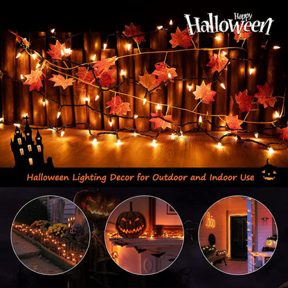 Minetom 25Ft. Candy Corn Mini Halloween String Lights - 100-Count, Waterproof & Connectable, 2 Pack