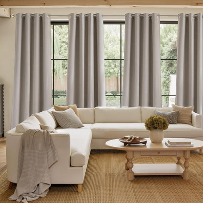 NICETOWN Blackout Curtains | Short Faux Linen Angora | 63-Inch Privacy Panels for Kitchen & Living Room, 2 Panels